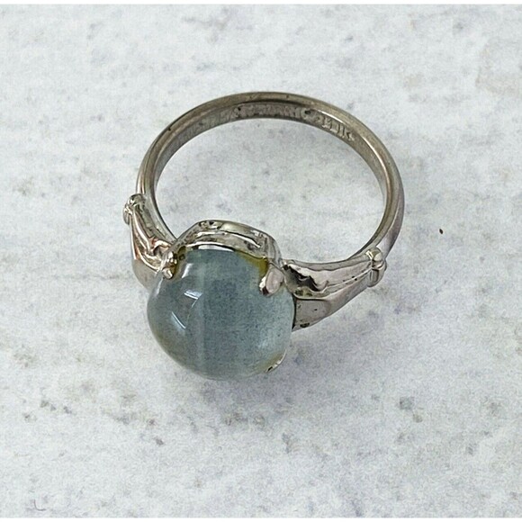 Gray Moonstone Sterling Silver Ring Sz 5 3/4 Retro Vintage Signed McGrath Hamin - Picture 6 of 11